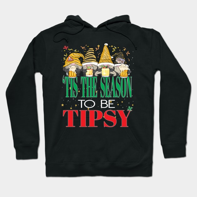 Funny Tis The Season To Be Tipsy Beer Drinks Christmas Xmas Hoodie by Envision Styles